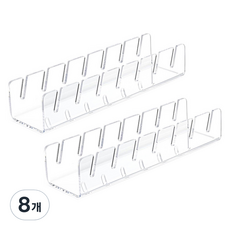 solve living 簡約壓克力帽子整理掛架 29 x 7.6 cm, 8個, 透明