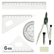 Baco-gel 製圖用圓規 + 量角器套組, 6套