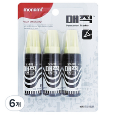 monAmi 瓶裝麥克筆 黑色3入, 6個, 黑色