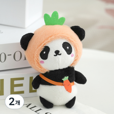 soonZAM 可愛水果熊貓系列娃娃鑰匙圈, 胡蘿蔔, 2個, 12cm