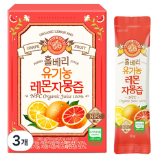 홀베리 유기농 레몬자몽즙, 280g, 3개