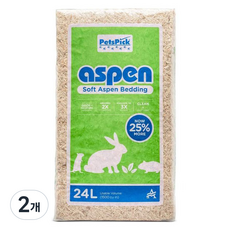 펫츠픽 반려동물 소프트 아스펜 베딩, 2개, 24L