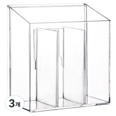 GOODIE FOODIE 黏貼式3格道具收納盒, 透明, 3個