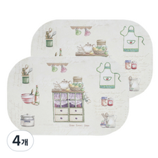 국산 스위트홈 식탁매트, 혼합 색상, 435 x 285 mm, 4개