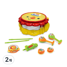 피셔프라이스 Kids Station Toys 라이온 뮤지컬 밴드 드럼세트, 혼합 색상, 2개