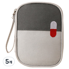 리빙포켓 비상약 구급약 방수 파우치 그레이 스몰, 5개