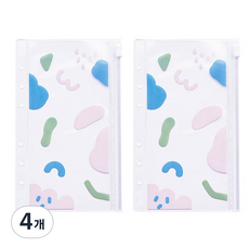 lucalab Archive 6孔補充內頁果凍PVC夾鏈袋 粉色, 1件, 4個