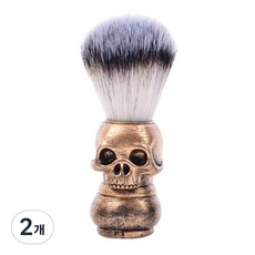 Loft Market 男性刮鬍起泡骷髏刷 金色, 2個, 1入