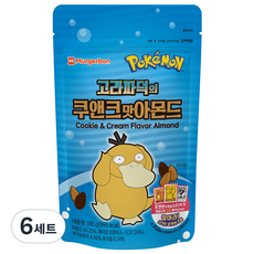 머거본 포켓몬 고라파덕의 쿠앤크맛 아몬드 + 우표 씰스티커 랜덤발송 2p, 180g, 6세트