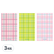 아이씨엘디자인 다꾸 메모지 체크 3종 세트, 피치핑크, 라임, 핑크라인, 3세트