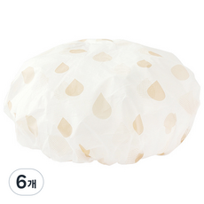 트레이드미 드라이 물방울 비닐 샤워캡, 베이지, 6개