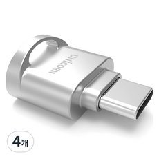 유니콘 C타입 OTG TF 마이크로SD 카드리더기, CTF-100R, 그레이, 4개