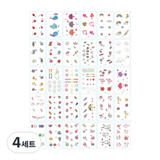 cinnamon girl 兒童彩色紋身貼紙 30入組, 4組, L款