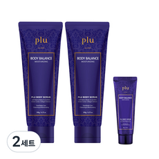 plu 身體保濕平衡去角質磨砂膏 180g 2條+贈品 50g, 2組