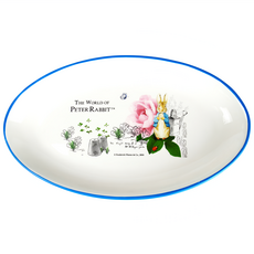 PETER RABBIT 比得兔 陶瓷玫瑰小橢圓盤, 1個, 白色