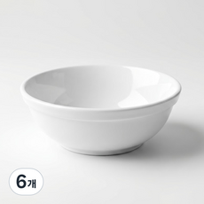 리빙메이트 단체급식 표준형 PC 식판국그릇 14 x 5.3 cm, 화이트, 6개
