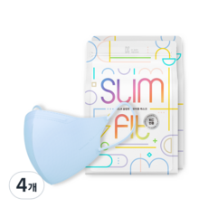 CLA 슬림핏 마스크 어린이용 초초소형, 25개입, 4개, 시에라블루