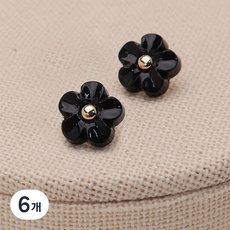 동대문단추왕 고급 미니 단추 꽃마리 11mm, 블랙G, 6개 블랙G, 6개