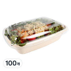 紙漿長方形容器1L, 100個