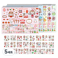 영아트 스케치북 5p + 캐릭터 스티커 25종 세트, 8절, 5세트