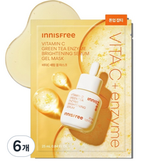 이니스프리 비타씨 그린티 엔자임 잡티 토닝 세럼 겔 마스크 25ml, 1개입, 6개