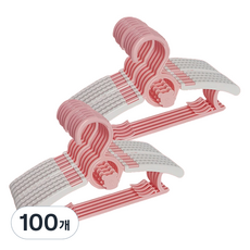 孩童可愛熊熊可伸縮衣架, 柔粉色, 100個