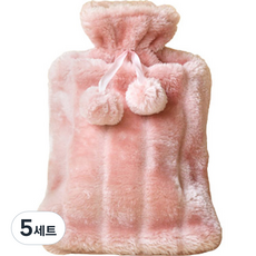 어바웃홈 부드러운 보온 물주머니 찜질팩 + 커버 세트 핑크, 5세트