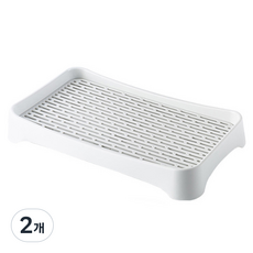 식기 물빠짐 건조대 중형, 1단, 화이트, 2개