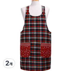 Rosa Home 格紋雙面圍裙, 紫色, 2個