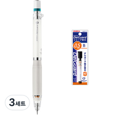 델가드 ER 샤프 MA88 화이트 + 샤프심 B 세트, 0.5mm, 3개
