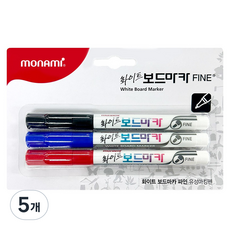 monAmi FINE 白板筆, 黑色, 藍色, 紅色, 15個