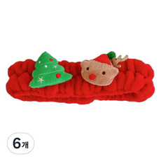 Black Tree聖誕亮點洗臉髮帶, 6個, 紅色