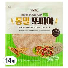 인디 저당 통밀 또띠아 20cm, 45g, 14개