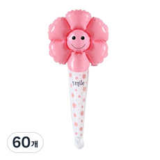 Maket Gamseong 雛菊氣球棒, 粉紅色, 60個