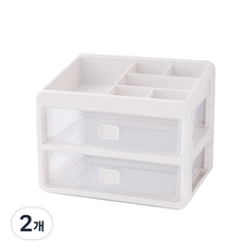 PDS리빙 한번에 책상정리 싹 가능한 수납 플라스틱 정리함 M, 2개, 투명