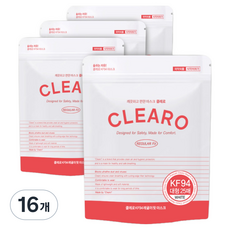 클레로 레귤러핏 마스크 대형 KF94, 25개입, 16개, 화이트