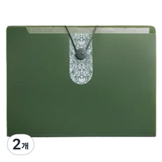 통근창고 A4서류 문서보관 파일케이스 5칸 325 x 245 mm, 다크그린, 2개