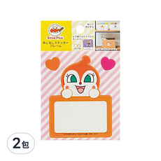 sun-star ANPANMAN 麵包超人 可寫字整理專用貼紙, 小病毒, 2包, 1包