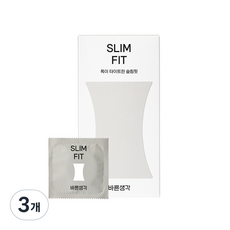 바른생각 슬림핏 콘돔, 12개입, 3개