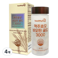헬씨허그 맥주효모 비오틴 골드 3000 60g, 60정, 4개