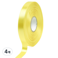 포포팬시 뭉구 프리미엄 유광 단면 공단 리본 15mm, 12 노랑, 4개, 45m