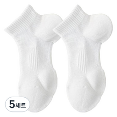 온업 여성용 러닝 스포츠 양말 2p 세트, 화이트, 5세트