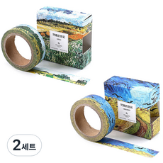Life Point梵谷紙膠帶 收穫風景+有烏鴉的麥田, 混色, 2組