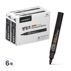 자바펜 생잉크 유성 매직 12p, 검정, 72개