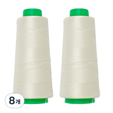 COTS 拷克/鎖邊/包縫用尼龍彈力線 2 200m, 象牙白, 8個