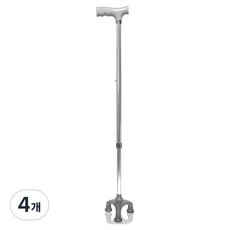 노인 보행 보조 3발 고령자 지팡이, 그레이, 4개