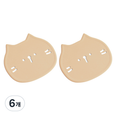 에이드엘 펀칭캣 실리콘 컵받침, 밀크티, 6개