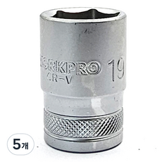 WORKPRO 短套筒 1/2" x 19mm WP274100, 5個