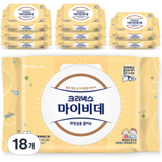 크리넥스 마이비데 키즈 화장실용 물티슈 캡형, 40매, 18개