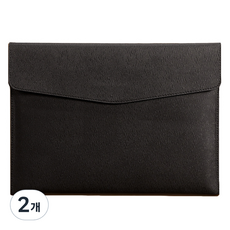 東亞PMS A4文件 直紋皮革手拿包, 黑色, 2個